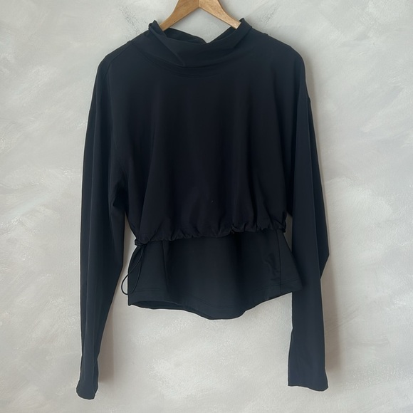 Athleta Whistler Hybrid Top sz M cold weather training workout athleisure black - Picture 3 of 11